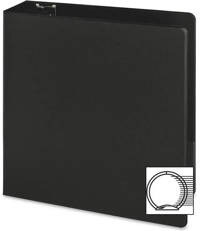 Alt view image 6 of 7 - Business Source Round Ring Binder 3" Capacity 11"x8-1/2" Black 09978
