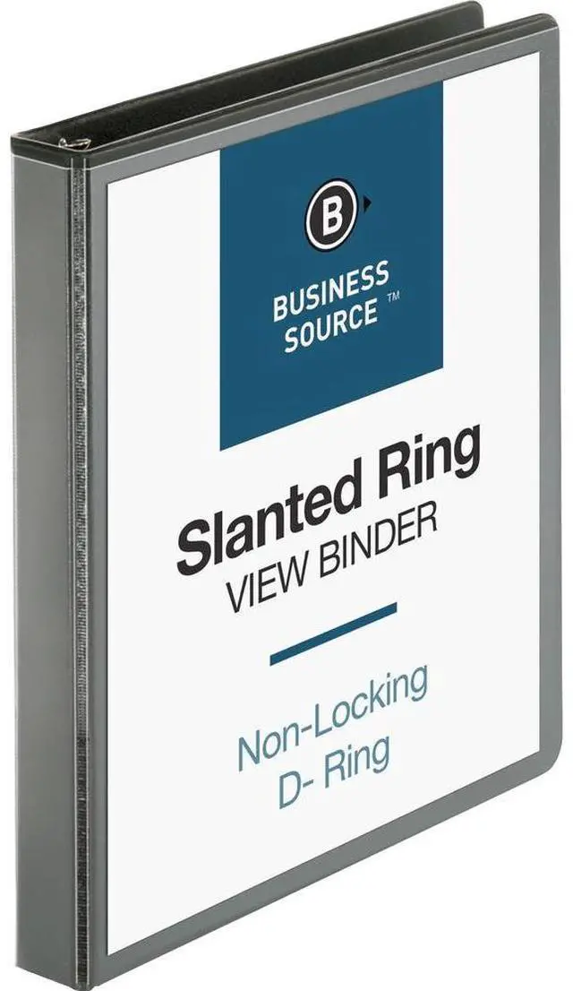 Alt view image 4 of 5 - Business Source D-Ring View Binder 1" Capacity 11x8-1/2" Black 28446