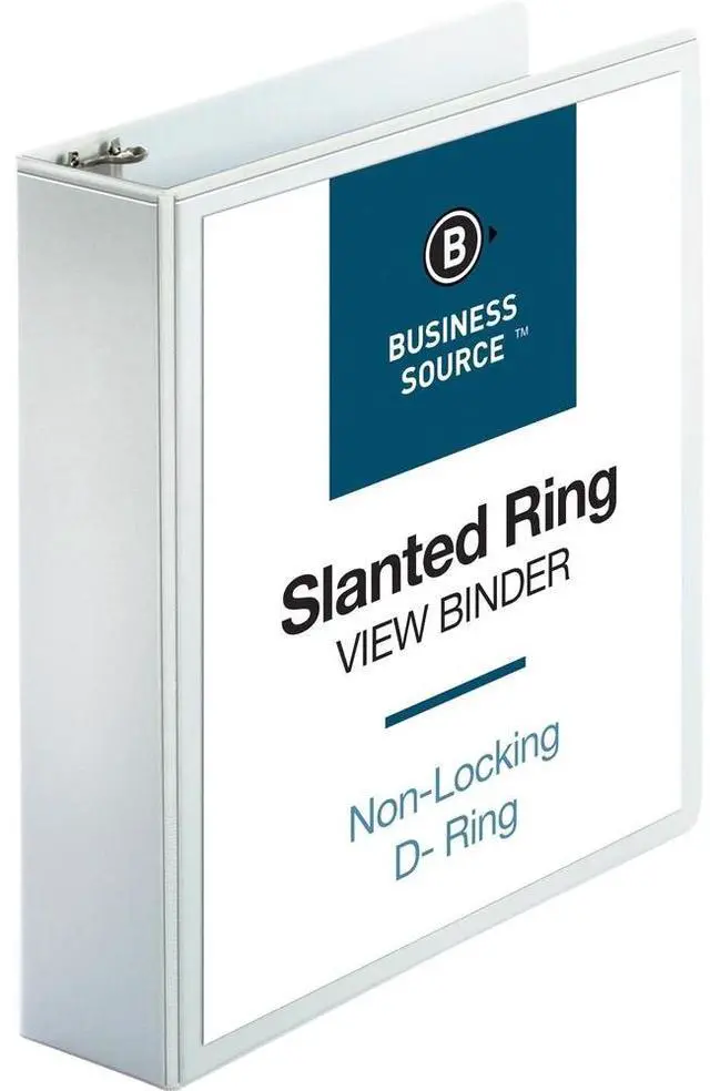 Alt view image 10 of 11 - Business Source D-Ring Binder w/ Pockets 2" Capacity White 28442