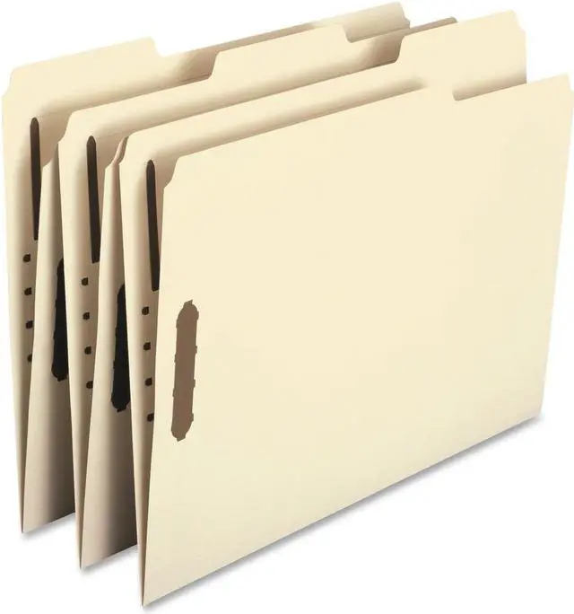 Alt view image 7 of 18 - Smead 1/3 Tab Cut Letter Recycled Fastener Folder - 8 1/2" x 11" - 2 x 2K Fastener(s) - Top Tab Location - Assorted Position Tab Position - Manila - Manila - 10% - 50 / Box