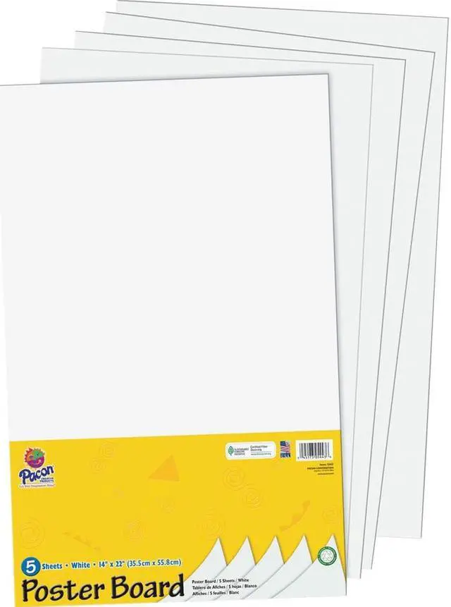 Alt view image 4 of 5 - Pacon Half-size Sheet Poster Board - 14" x 22" - White