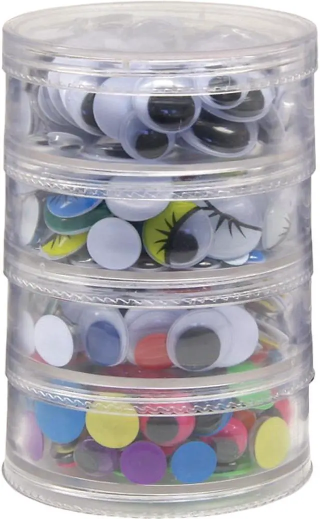 Alt view image 5 of 5 - ChenilleKraft Stacking Jar Wiggle Eyes - 400 Piece(s) - 0.28", 0.39", 0.47", 0.59", 0.79" - Assorted