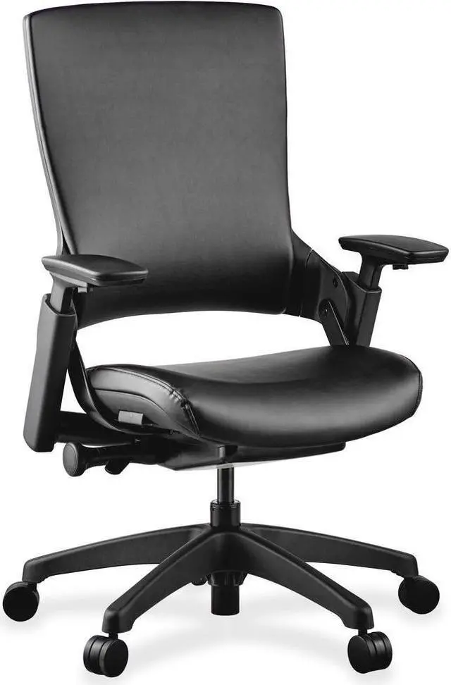 Main image of Lorell Multifunction Leather Chair 25-1/4"x23-1/4"x40-1/2" Black 59529