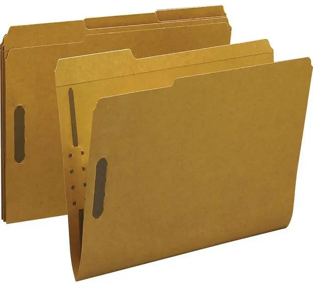Alt view image 2 of 3 - Sparco Fastener Folders w/2-Ply Top Tab 1/3 Cut Ltr 50/BX KFT SP17214