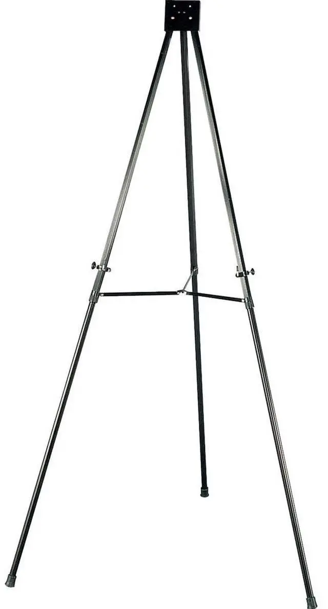 Alt view image 7 of 10 - Lorell Telescoping Aluminum Easel Adjust Legs 66" Black 75683