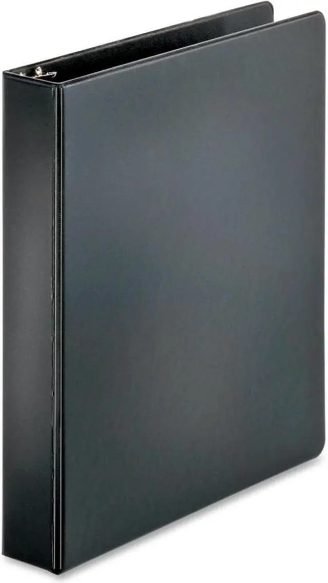 Alt view image 2 of 4 - Business Source Round Ring Binder w/ Pockets 1-1/2" Black 28552