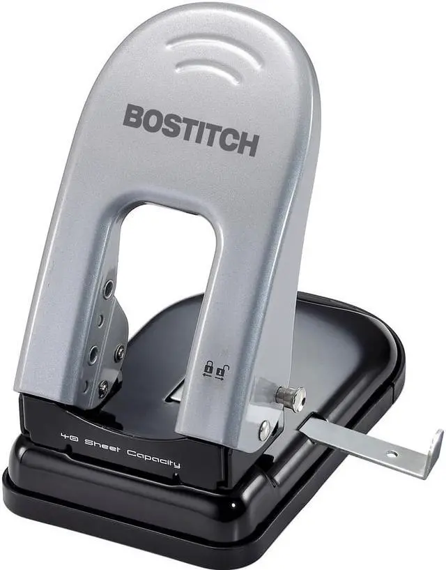 Alt view image 4 of 11 - Indulge Two-Hole Punch, 40-Sheet Capacity, Black/silver