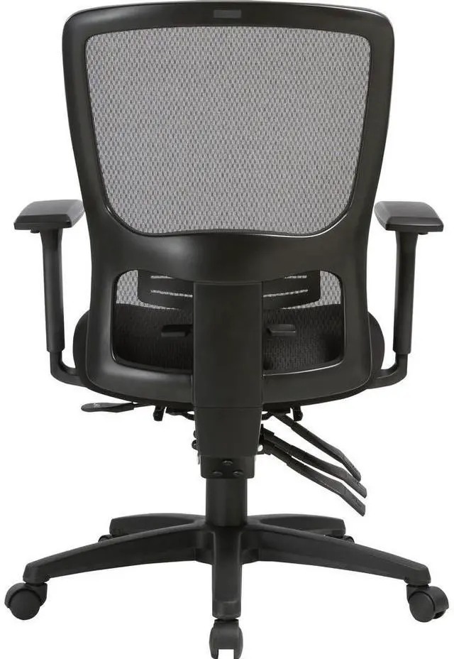 Alt view image 3 of 9 - Lorell High-back Mesh Chair - Black Seat - Black Back - 5-star Base - 28.5" Length x 28.5" Width - 45" Height - 1 Each
