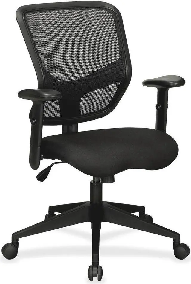 Alt view image 2 of 8 - Lorell Exec Mid-Back Chair 26-1/2"x28"x25-3/4" BK 84565