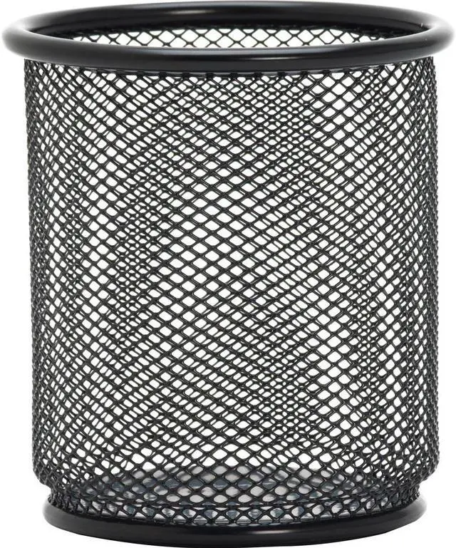 Alt view image 13 of 13 - Lorell Steel Pencil Cup 3-1/2"x3-7/8" Black Mesh 84149