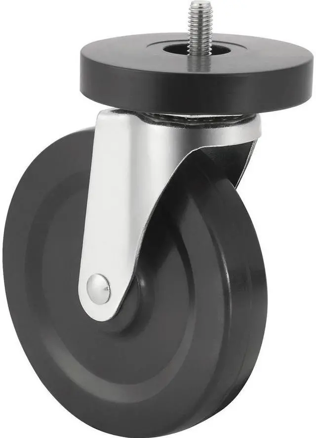 Alt view image 6 of 15 - Lorell Caster Kit 5" Wheel f/ Industr. Shelving 4/ST Black 84861