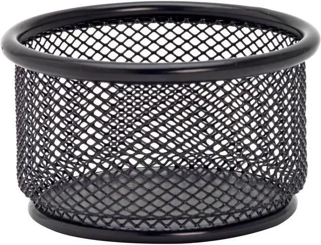 Alt view image 11 of 13 - Lorell Paper Clip Holder 3-3/4"x3-7/8" Black Mesh 84150