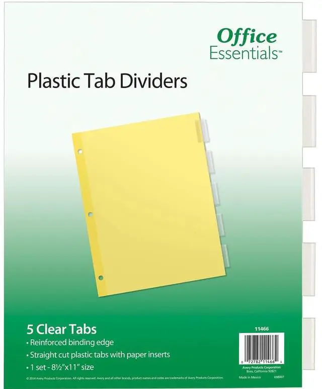 Alt view image 7 of 12 - Office Essentials Plastic Insertable Dividers 5-Tab Letter 11466