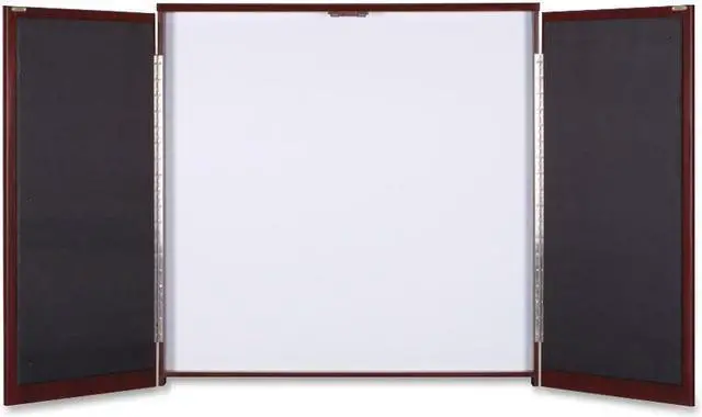Alt view image 3 of 6 - Lorell Presentation Cabinet 47-1/4"x4-3/4"x47-1/4" Mahogany 69865