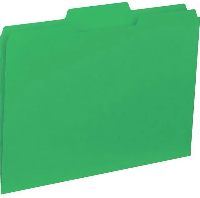 Alt view image 3 of 13 - Business Source File Folder Interior Ltr 1/3" Cut 100/BX Green 43563