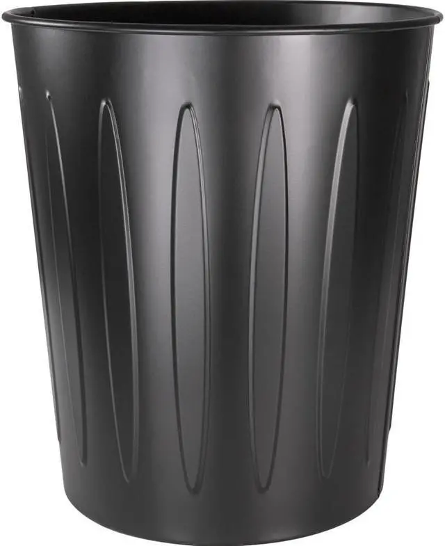 Alt view image 8 of 11 - Genuine Joe Steel 6 Gallon Fire-safe Trash Can - 6 gal Capacity - 14" Height x 13" Depth - Metal, Steel - Black  GJO5889
