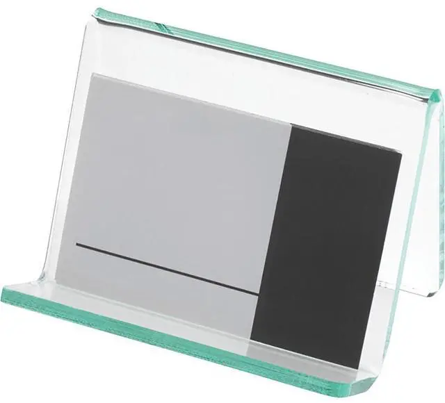 Alt view image 10 of 19 - Lorell Business Card Holder 3-1/4"x3"x2-5/8" Clear/Green 80657