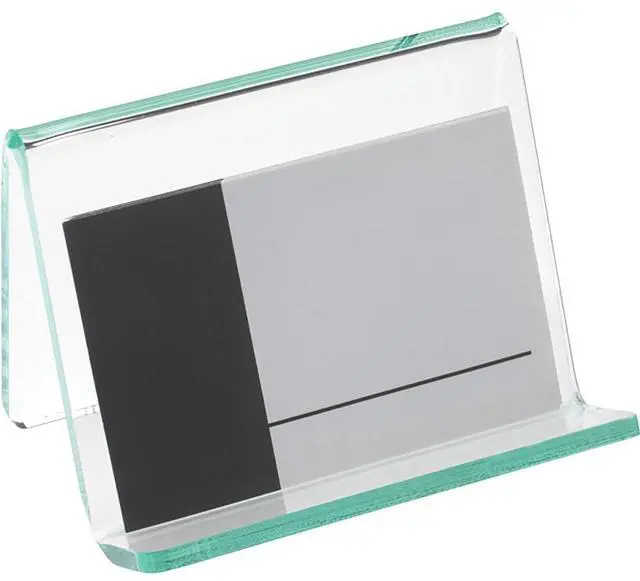 Alt view image 11 of 19 - Lorell Business Card Holder 3-1/4"x3"x2-5/8" Clear/Green 80657
