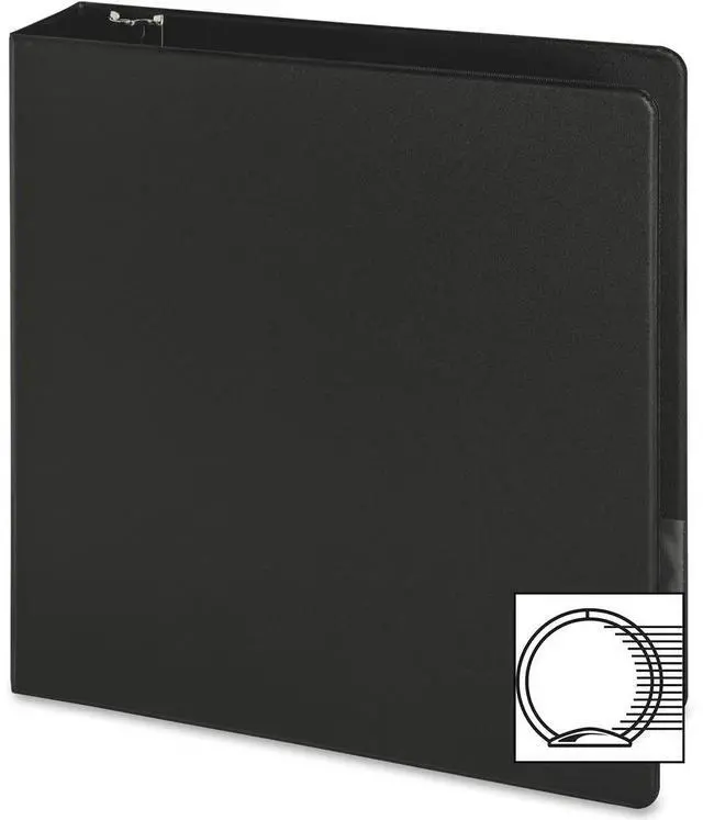 Alt view image 3 of 11 - Business Source Round Ring Binder 2" Capacity 11"x8-1/2" Black 09977