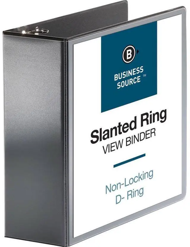 Alt view image 4 of 11 - Business Source D-Ring View Binder 4" Capacity 11x8-1/2" Black 28450