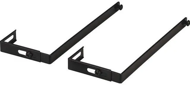 Alt view image 6 of 7 - Lorell Cubicle Partition Hangers Adjustable Metal/Black 80674