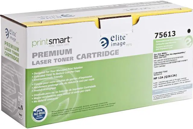 Alt view image 9 of 12 - Elite Image Compatible Black Toner Cartridge (Alternative for HP 12A/Q2612A)