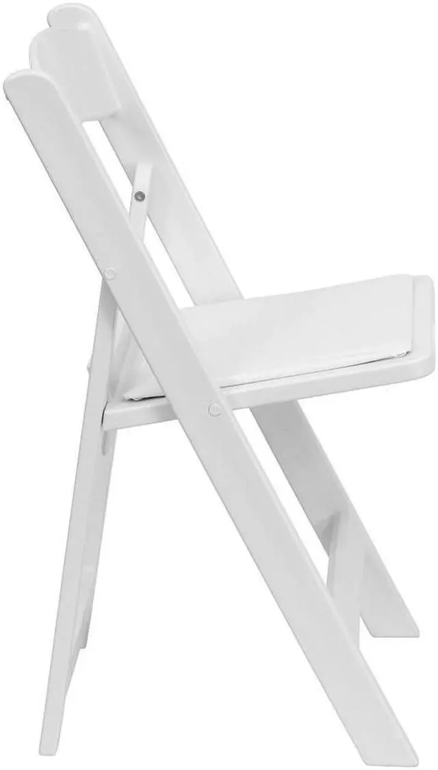 Alt view image 9 of 17 - HERCULES Series 1000 lb. Capacity White Resin Folding Chair with White Vinyl Padded Seat