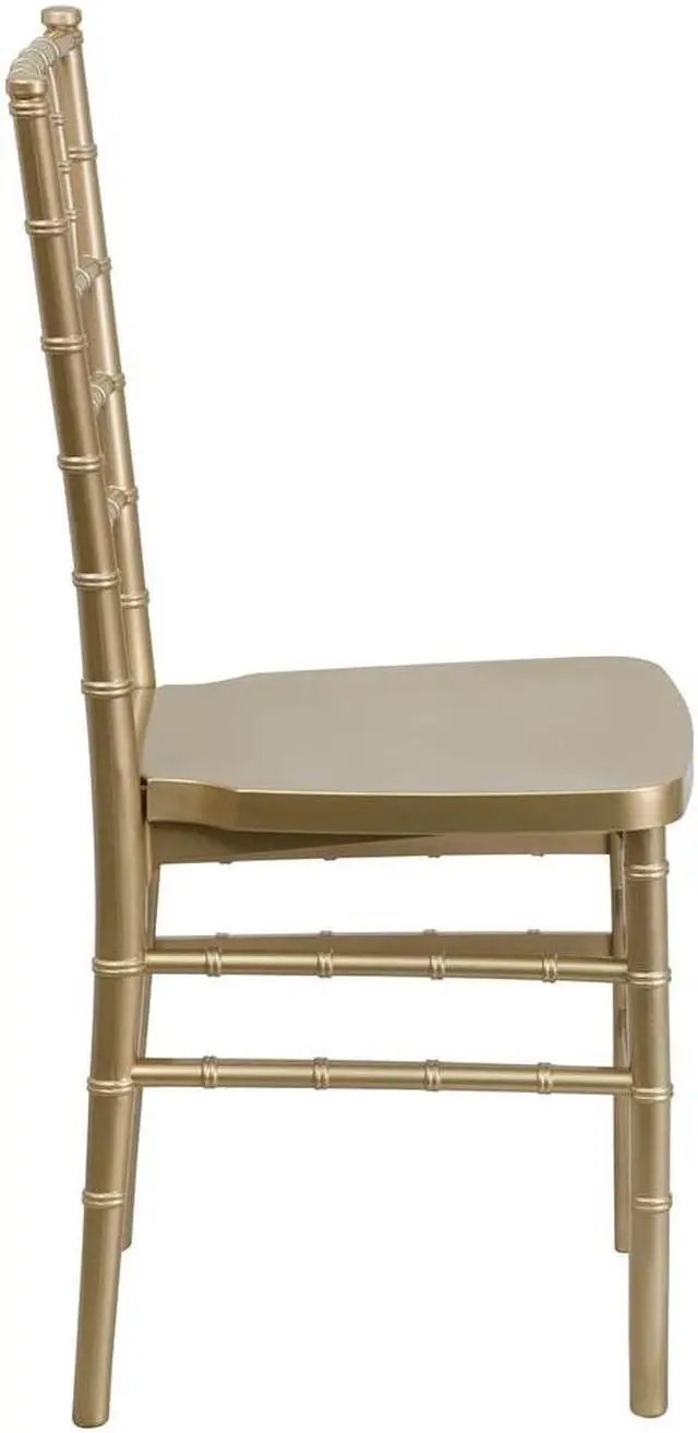 Alt view image 12 of 20 - HERCULES PREMIUM Series Gold Resin Stacking Chiavari Chair