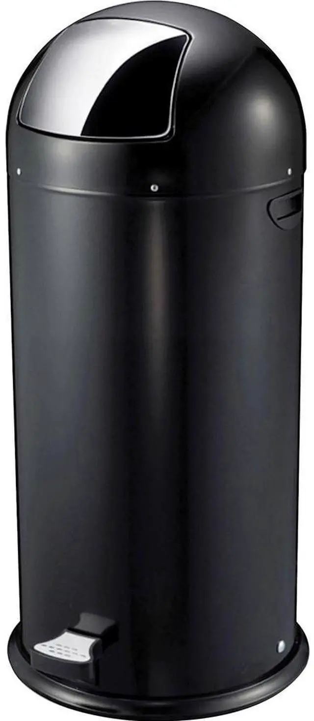 Alt view image 6 of 7 - Genuine Joe Round-Top Pedal Receptacle Bin - Steel - Black