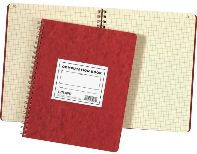Alt view image 13 of 16 - Tops Computation Notebk 4x4 Quad 76 Shts 11-3/4"x9-1/2" Red Cover 35061