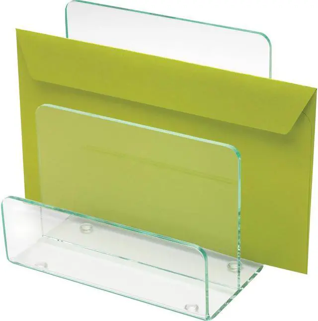 Alt view image 6 of 9 - Lorell Mini Paper Sorter 6"x3-1/2"x6-1/2" Clear/Green 80659