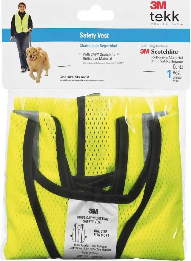 Alt view image 3 of 5 - Safety Vest Reflective Clothing One-Size Adj. Yellow