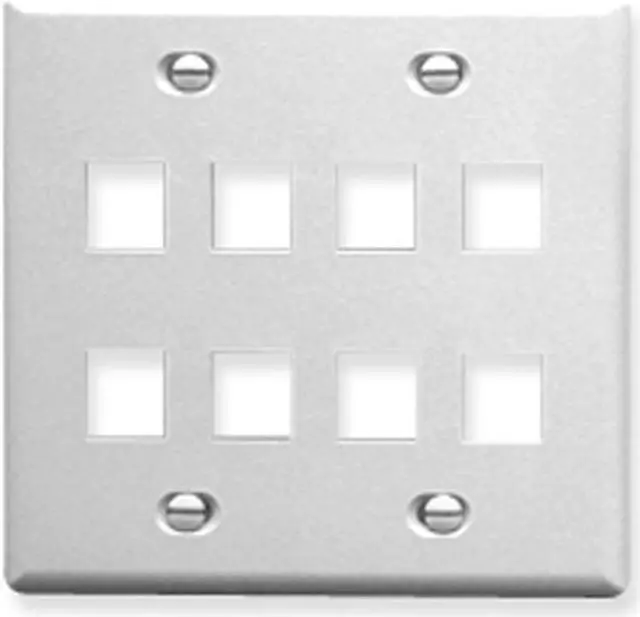 Alt view image 3 of 3 - ICC FACE-8-WH IC107FD8WH - 8 PORT FACE WHITE, 2-GANG