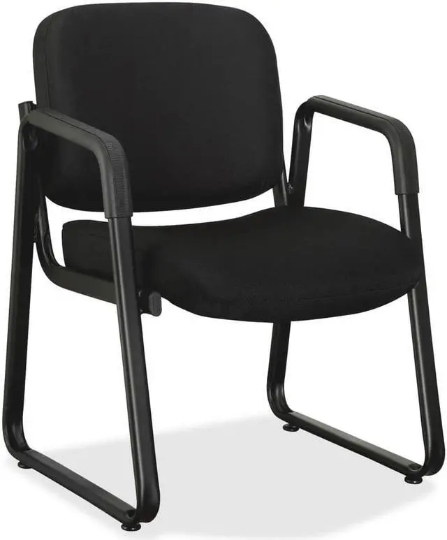 Alt view image 6 of 11 - Lorell Guest Chair 24-3/4"x26"x33-1/2" Black Fabric 84576