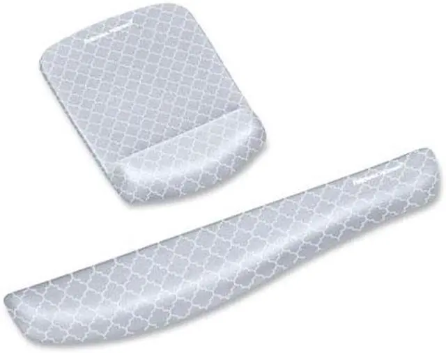 Alt view image 20 of 20 - Fellowes 9549801 PlushTouch Keyboard Wrist Rest with Microban - Gray Lattice