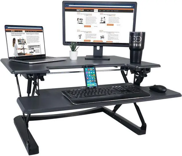Alt view image 19 of 20 - VICTOR TECH DCX760G Standing Desk, 36, Gray