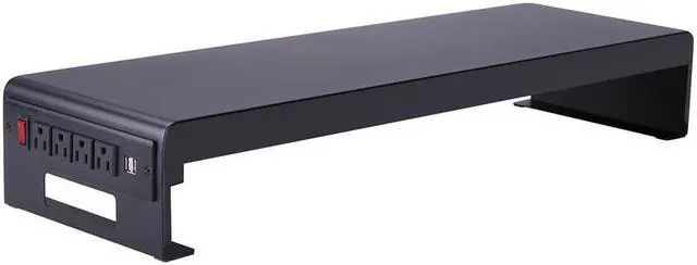 Alt view image 3 of 20 - Rocelco 30" Premium Dual Monitor Stand with AC Power Supply & USB 2.0 Charging