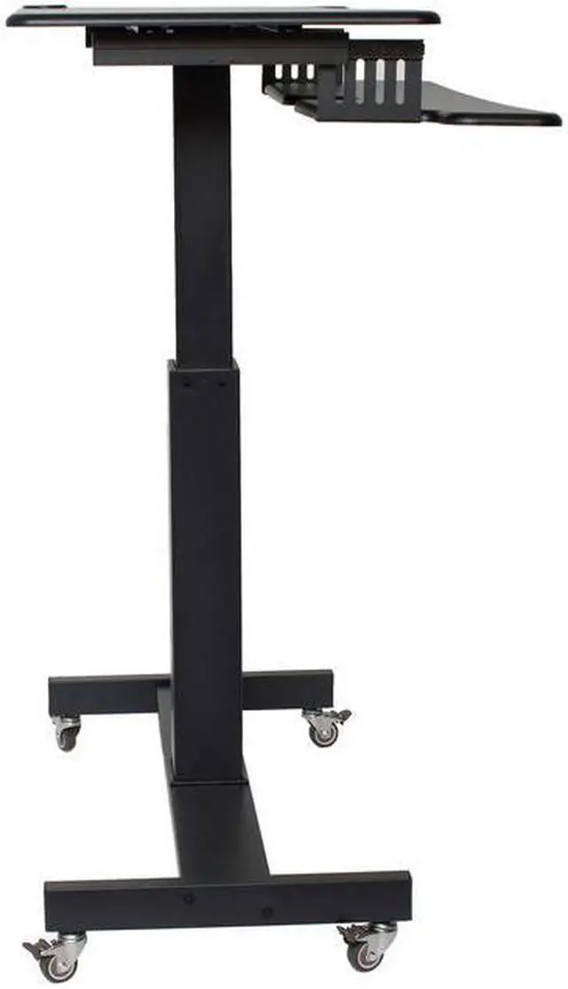 Alt view image 10 of 11 - Rocelco 40" Wide Mobile Sit-to-Stand Desk (Black)