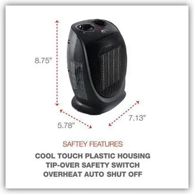 Alt view image 10 of 14 - Alera ALEHECH09 Ceramic Heater,Black