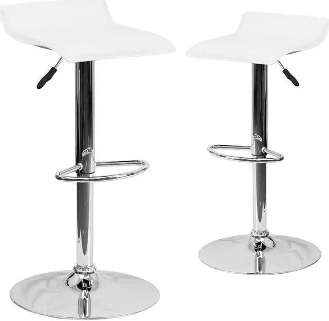 Alt view image 8 of 8 - FLASH FURNITURE 2-DS-801-CONT-WH-GG White Vinyl Barstool