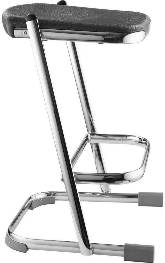 Alt view image 12 of 14 - NPS 6624 Series Elephant Z-Stool - Backless - Supports Up to 500 lb - 24" Seat Height - Black Seat, Chrome Frame
