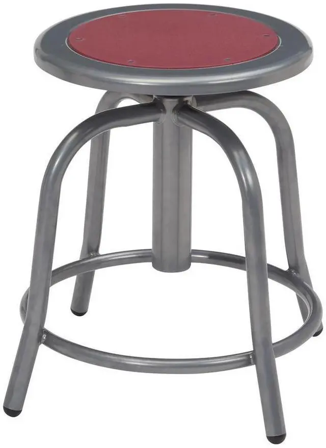 Alt view image 2 of 9 - NPS 682502 Height Adjustable Metal Seat Stool - Supports Up to 300 lb, 18" to 24" Seat Height - Persian Blue Seat/Gray Base