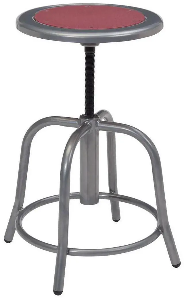 Alt view image 3 of 9 - NPS 682502 Height Adjustable Metal Seat Stool - Supports Up to 300 lb, 18" to 24" Seat Height - Persian Blue Seat/Gray Base