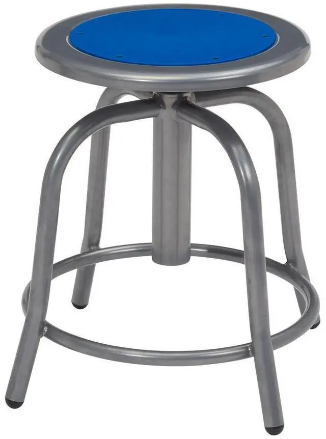 Alt view image 2 of 10 - NATIONAL PUBLIC SEATING 6825-02 Adjustable Stool,Blue Seat,18" H