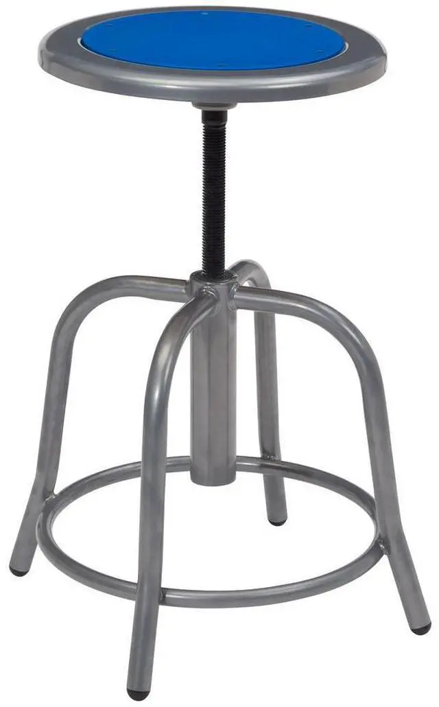 Alt view image 3 of 10 - NATIONAL PUBLIC SEATING 6825-02 Adjustable Stool,Blue Seat,18" H