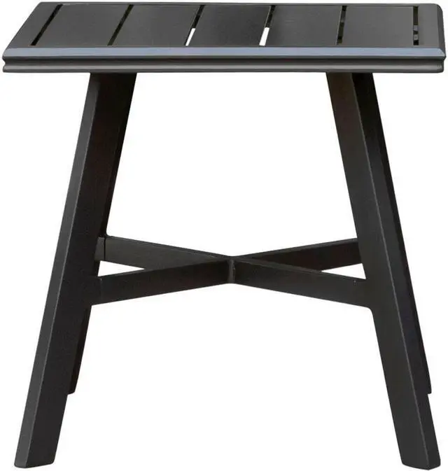 Alt view image 8 of 9 - All-Weather Commercial-Grade Aluminum 22" Square Slat-Top Side Table