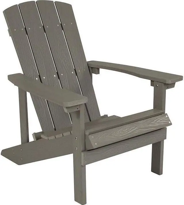 Alt view image 20 of 20 - Charlestown All-Weather Adirondack Chair in Light Gray Faux Wood