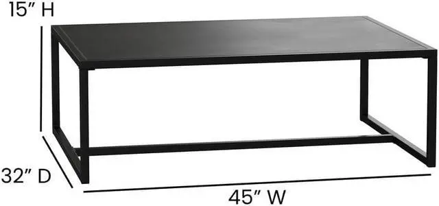 Alt view image 11 of 20 - Flash Furniture Brock Commercial Grade Outdoor Patio Coffee Table (XUT6R60USO1TBK)