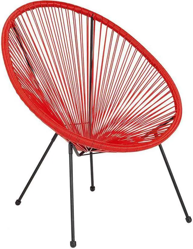 Alt view image 6 of 20 - Valencia Oval Comfort Series Take Ten Red Rattan Lounge Chair