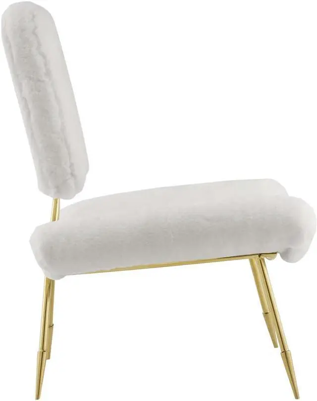 Alt view image 3 of 10 - Ponder Upholstered Sheepskin Fur Lounge Chair